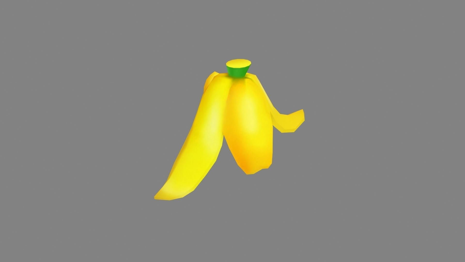 Cartoon banana peel Low-poly 3D model_1