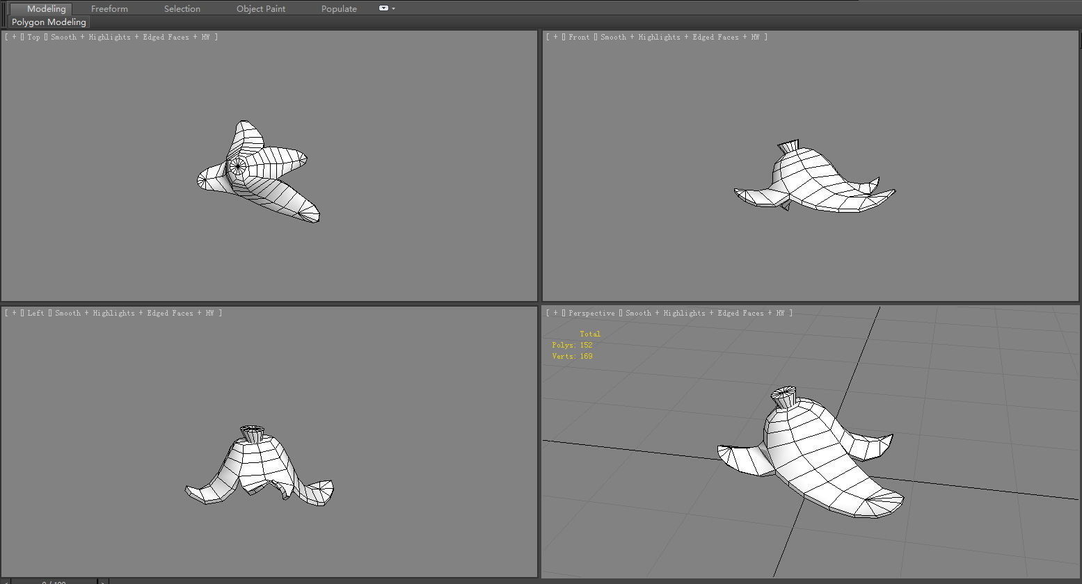 Cartoon banana peel Low-poly 3D model_5