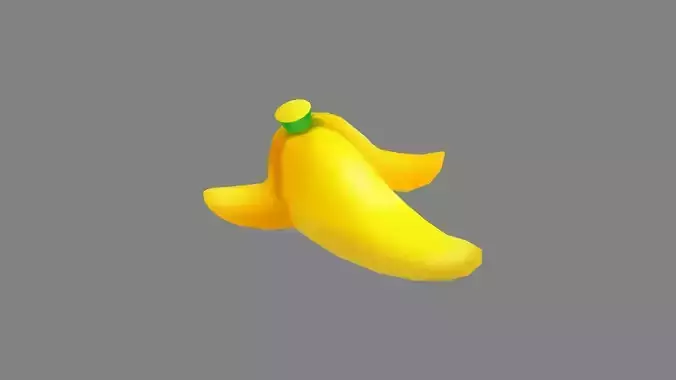 Cartoon banana peel Low-poly 3D model
