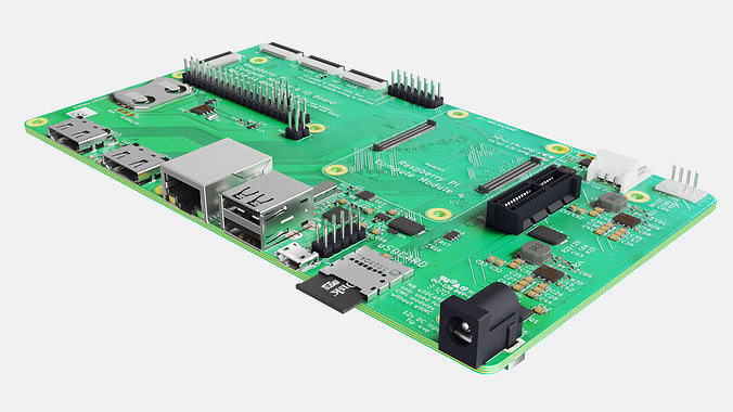 Raspberry pi cm4 oi board Low-poly 3D model