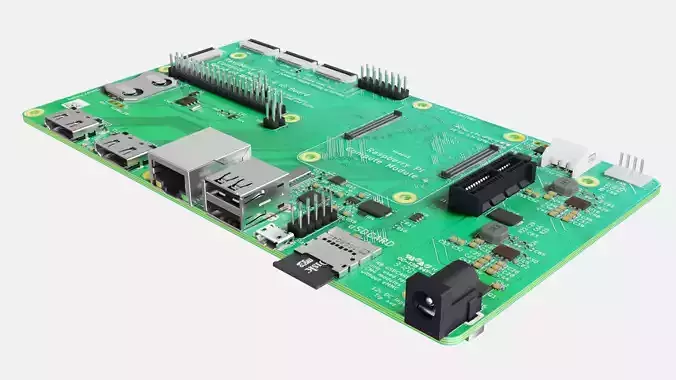 Raspberry pi cm4 oi board Low-poly 3D model