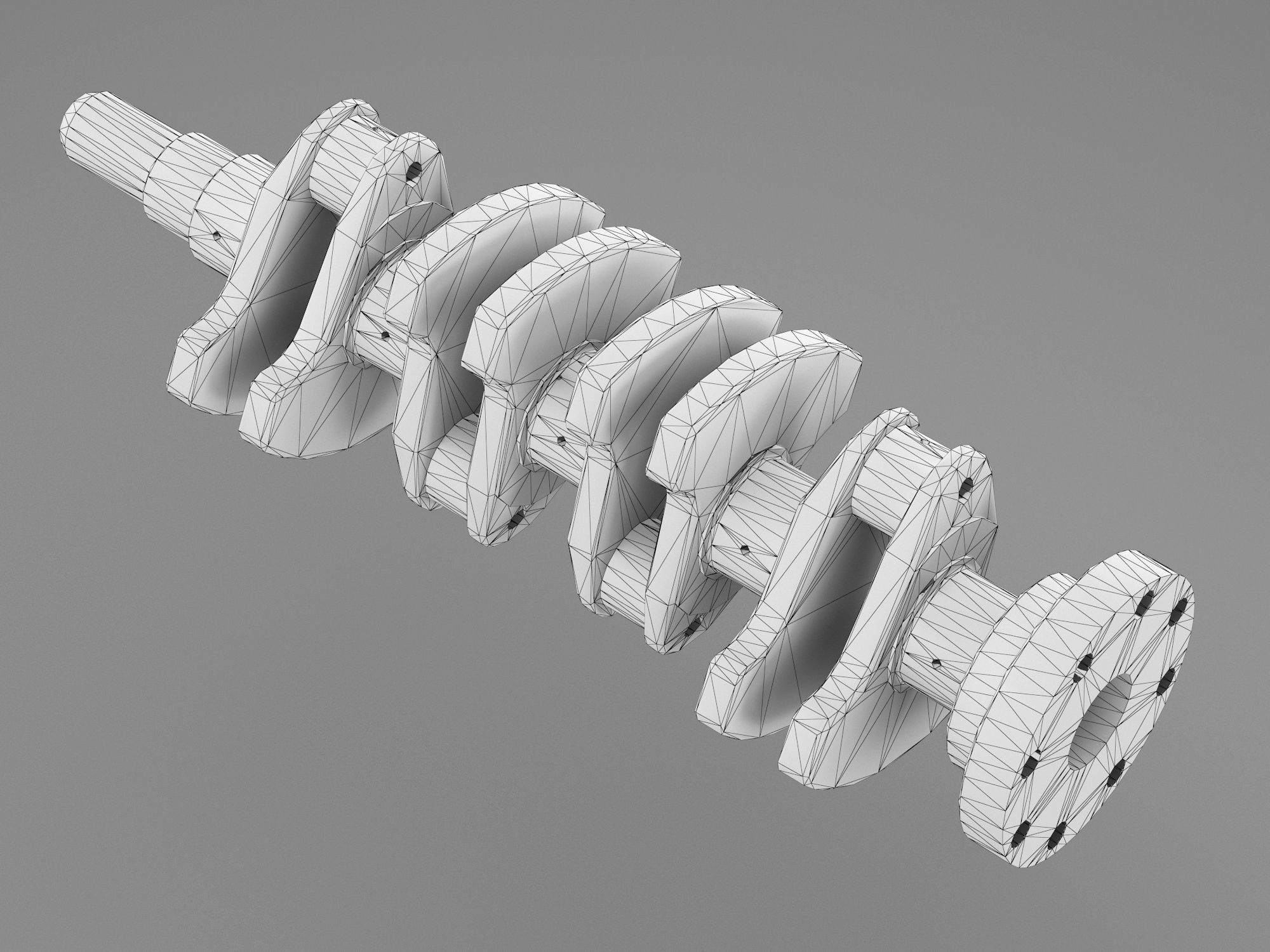 4 cylinder inline engine pistons camshaft Low-poly 3D model_16