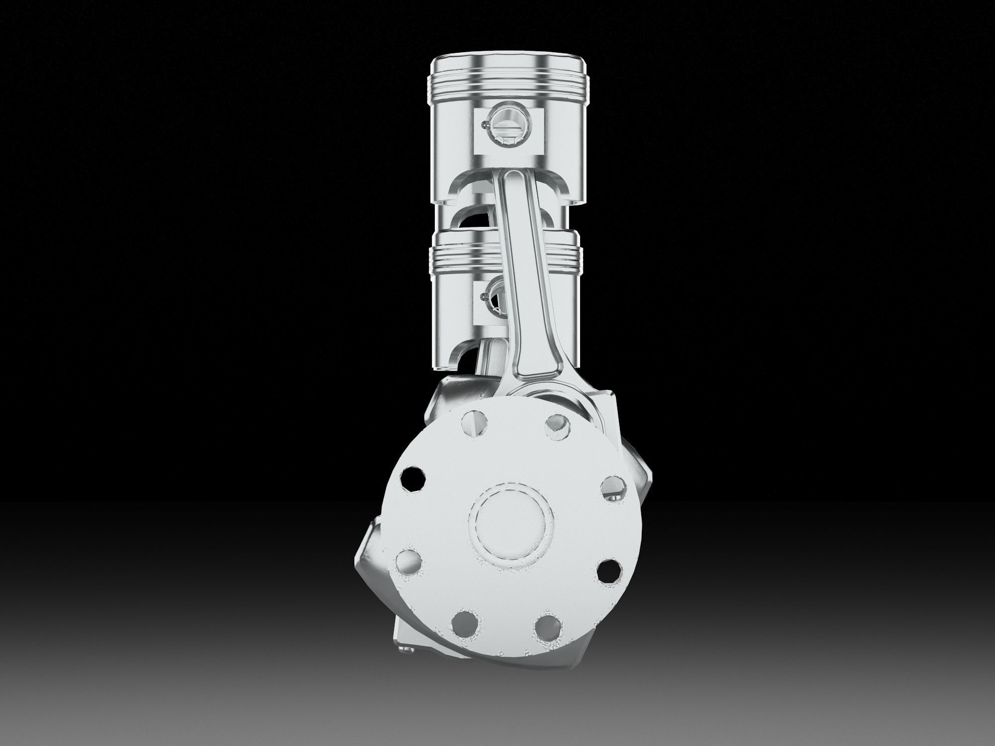 4 cylinder inline engine pistons camshaft Low-poly 3D model_3