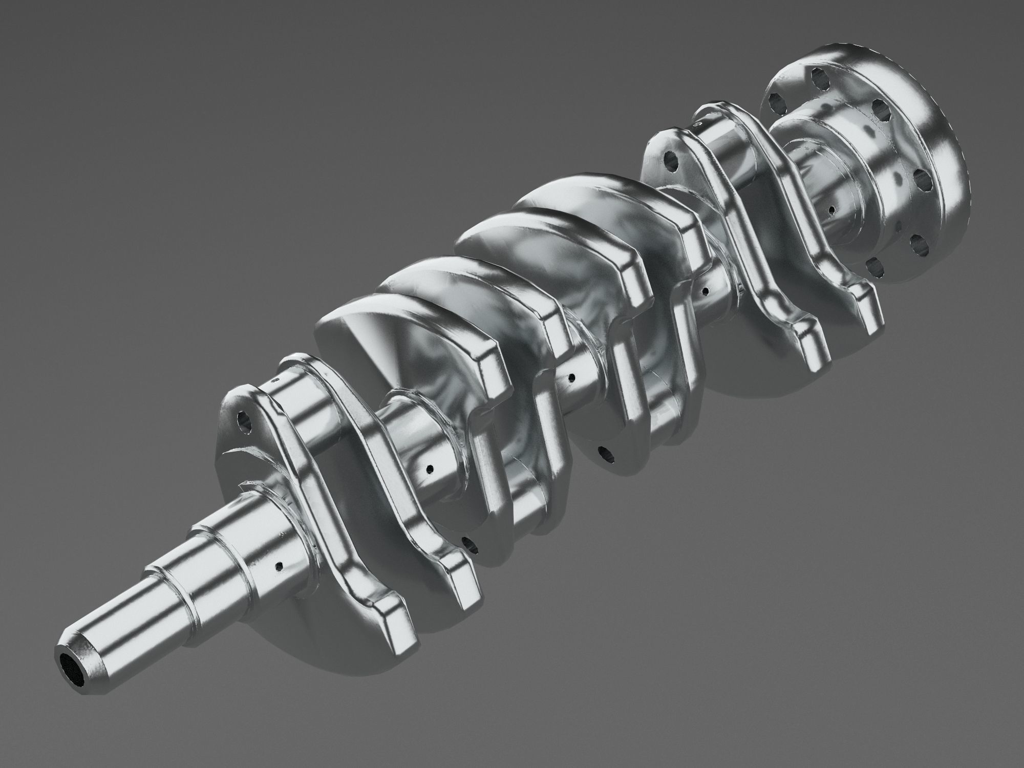 4 cylinder inline engine pistons camshaft Low-poly 3D model_7
