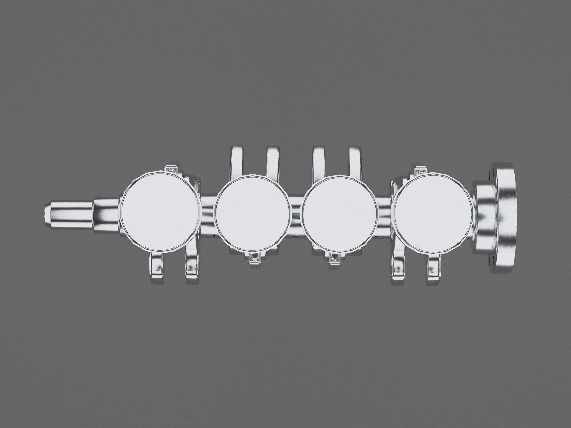4 cylinder inline engine pistons camshaft Low-poly 3D model_5