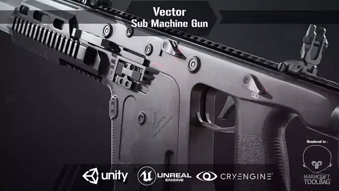 Kriss Vector SMG Low-poly 3D model