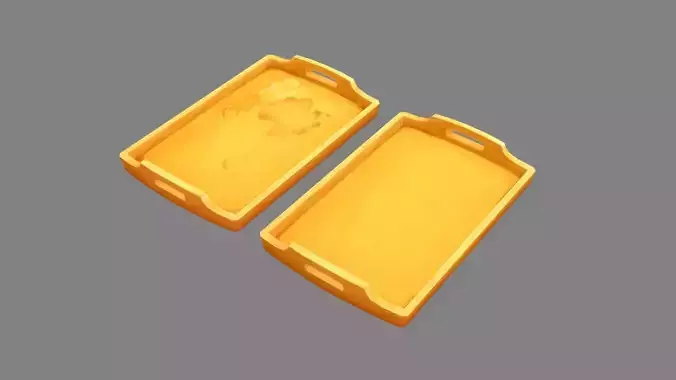 Cartoon food tray - wooden board - Insulation board with stains