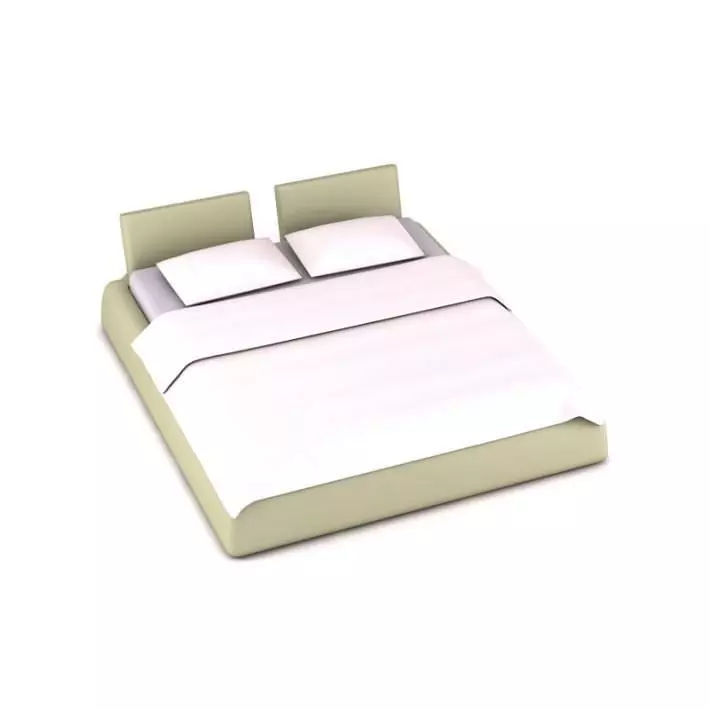 Modern Double Bed 3D model_0