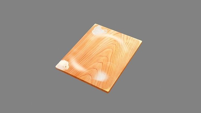 Cartoon chopping board - cutting board - wooden board Low-poly 3D model
