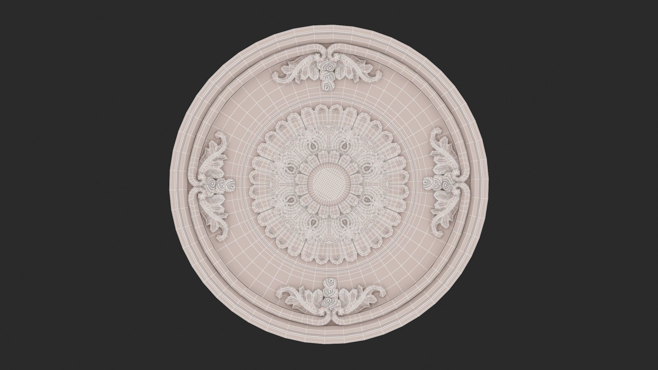 Classic Ceiling Medallion 60 3D model_5