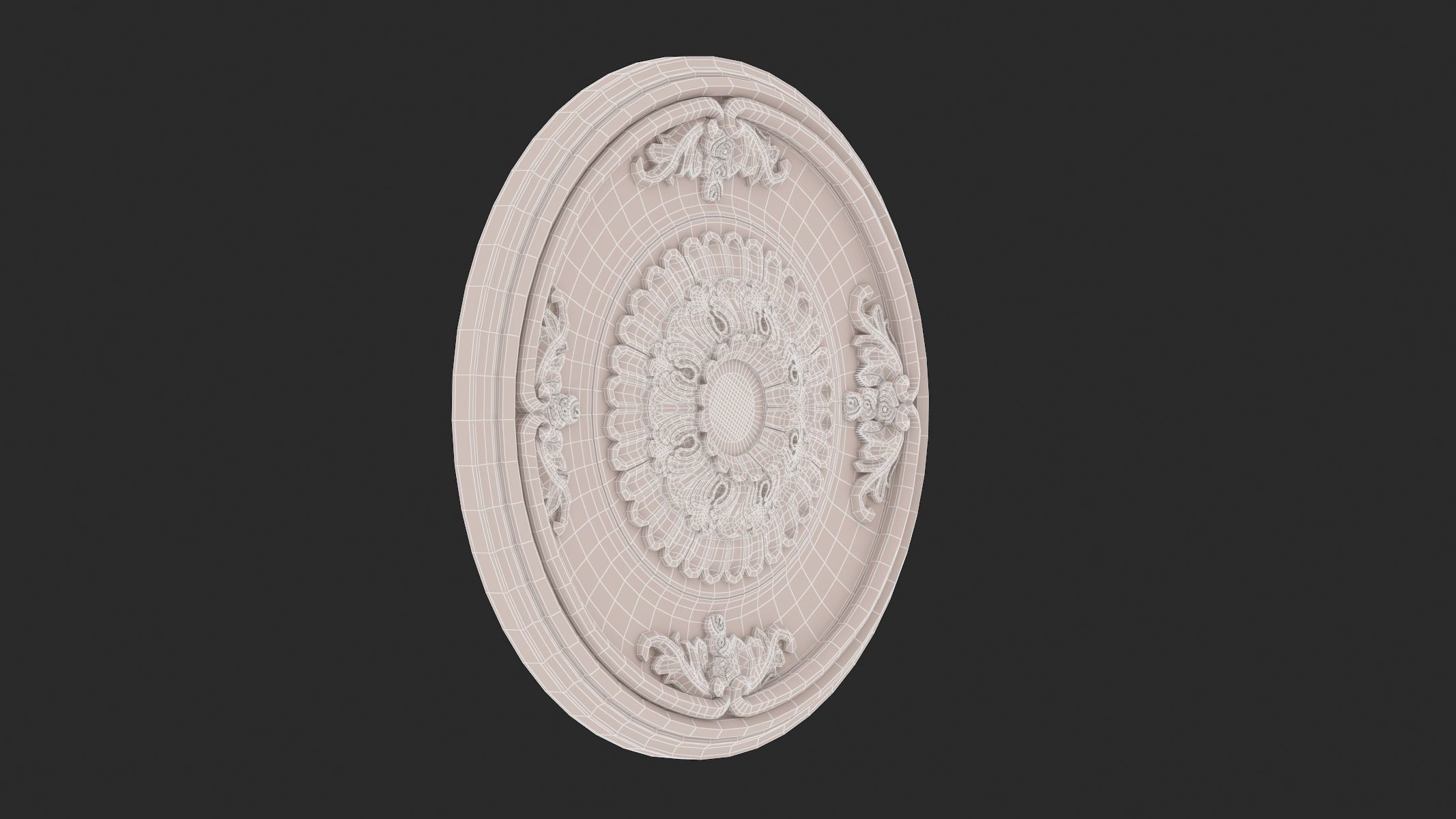 Classic Ceiling Medallion 60 3D model_6