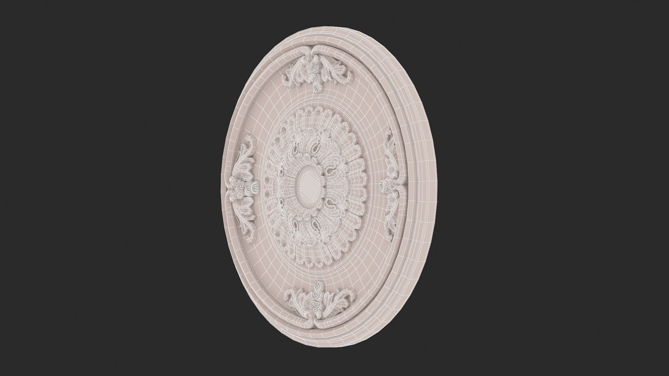 Classic Ceiling Medallion 60 3D model_7