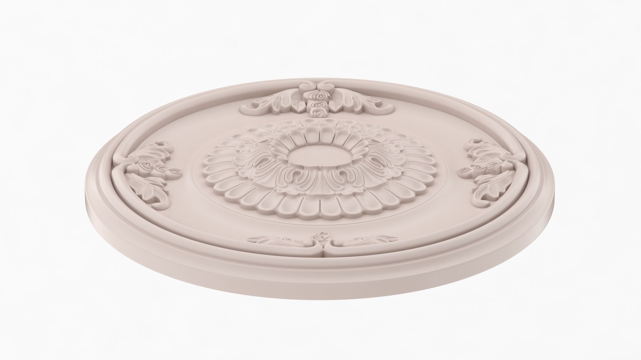 Classic Ceiling Medallion 60 3D model_4