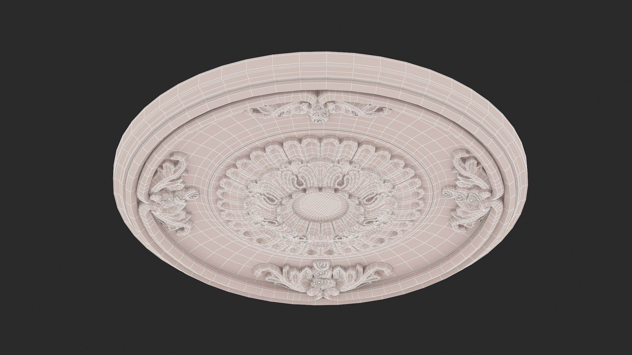 Classic Ceiling Medallion 60 3D model_8