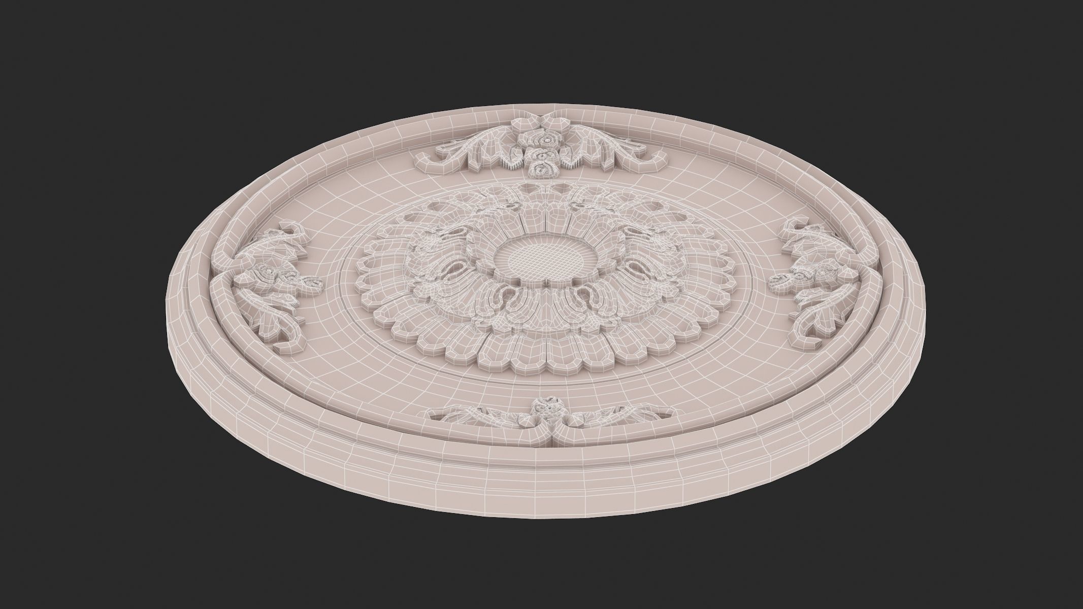 Classic Ceiling Medallion 60 3D model_9