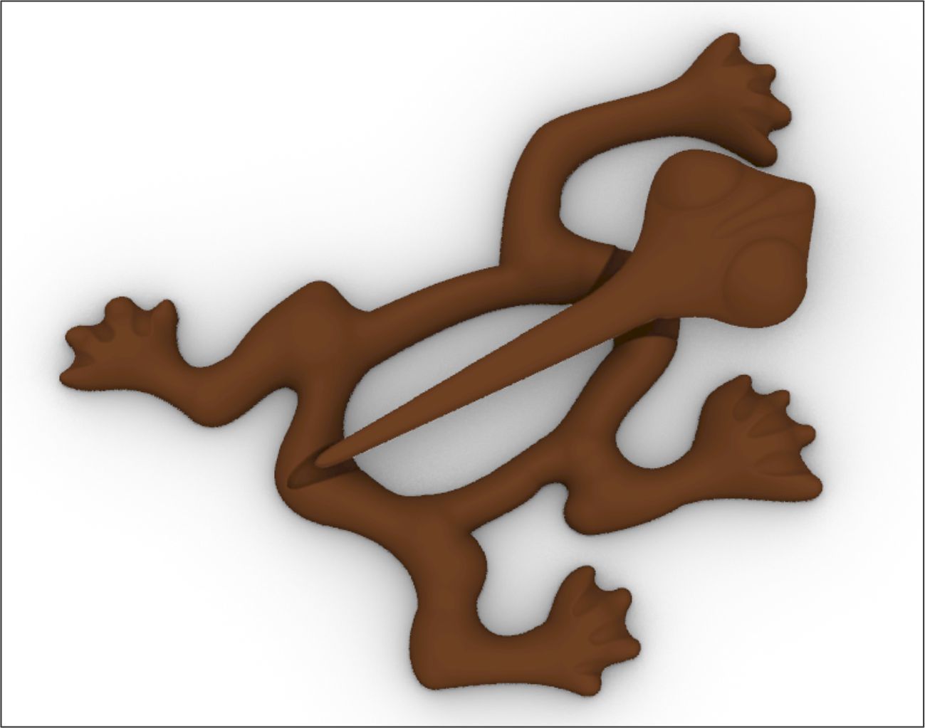 Brooch Lizard 3D model_3