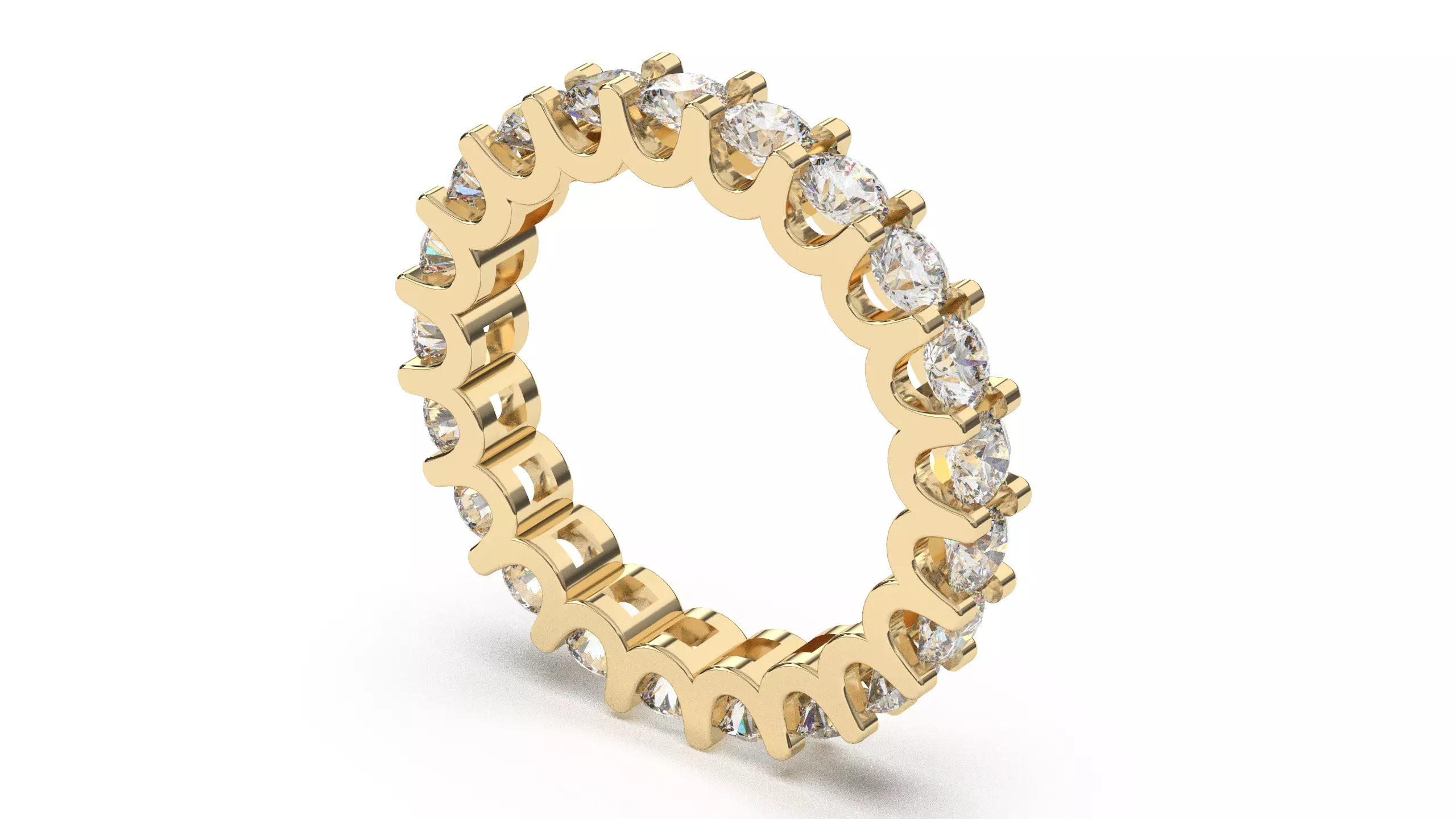 Gold Eternity Diamonds Ring 3D print model_0