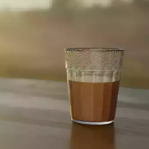 Tea glass  Indian style Low-poly 3D model