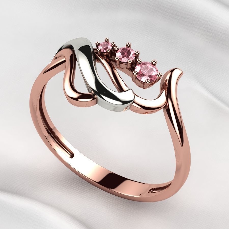 Rhodium Plating Gold Ring 3D print model_5