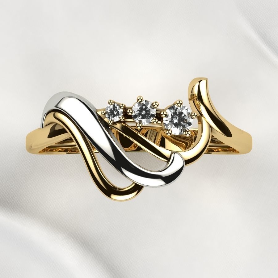 Rhodium Plating Gold Ring 3D print model_11