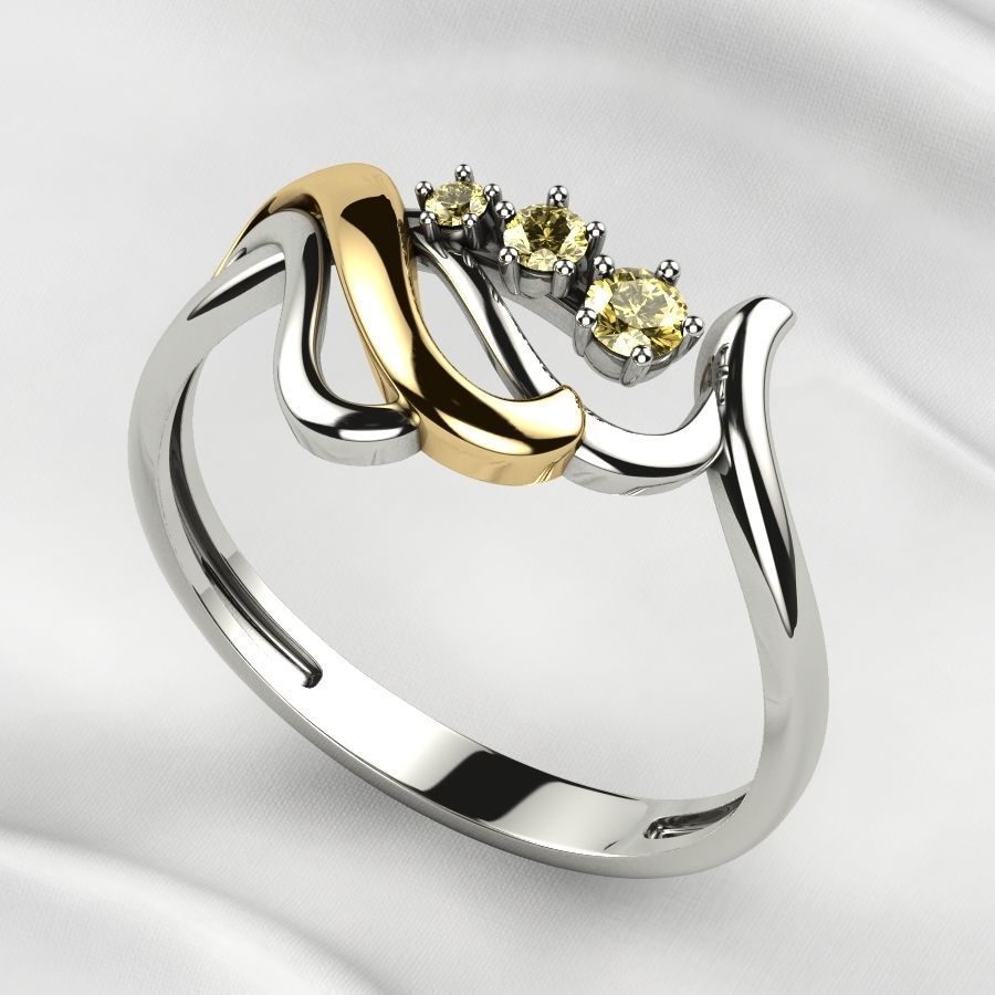 Rhodium Plating Gold Ring 3D print model_8