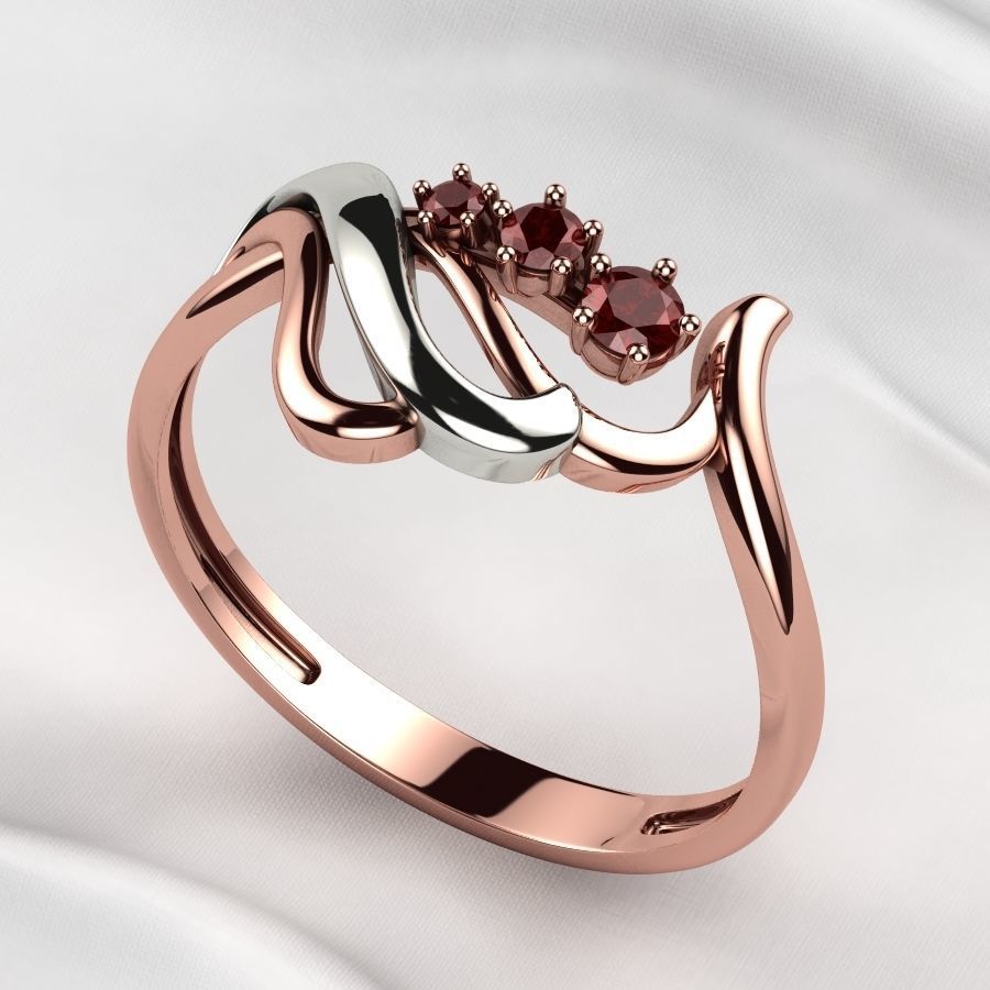 Rhodium Plating Gold Ring 3D print model_6