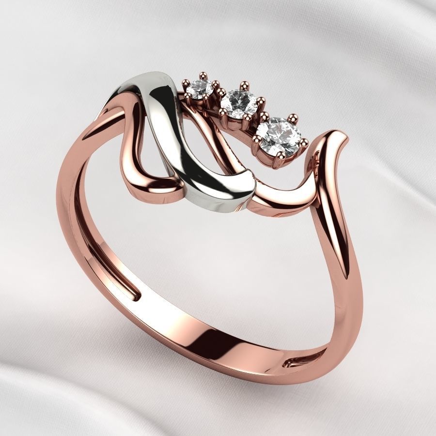 Rhodium Plating Gold Ring 3D print model_4