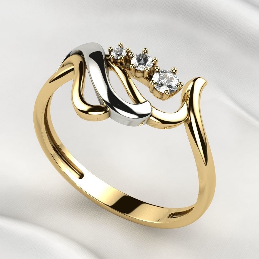 Rhodium Plating Gold Ring 3D print model_1