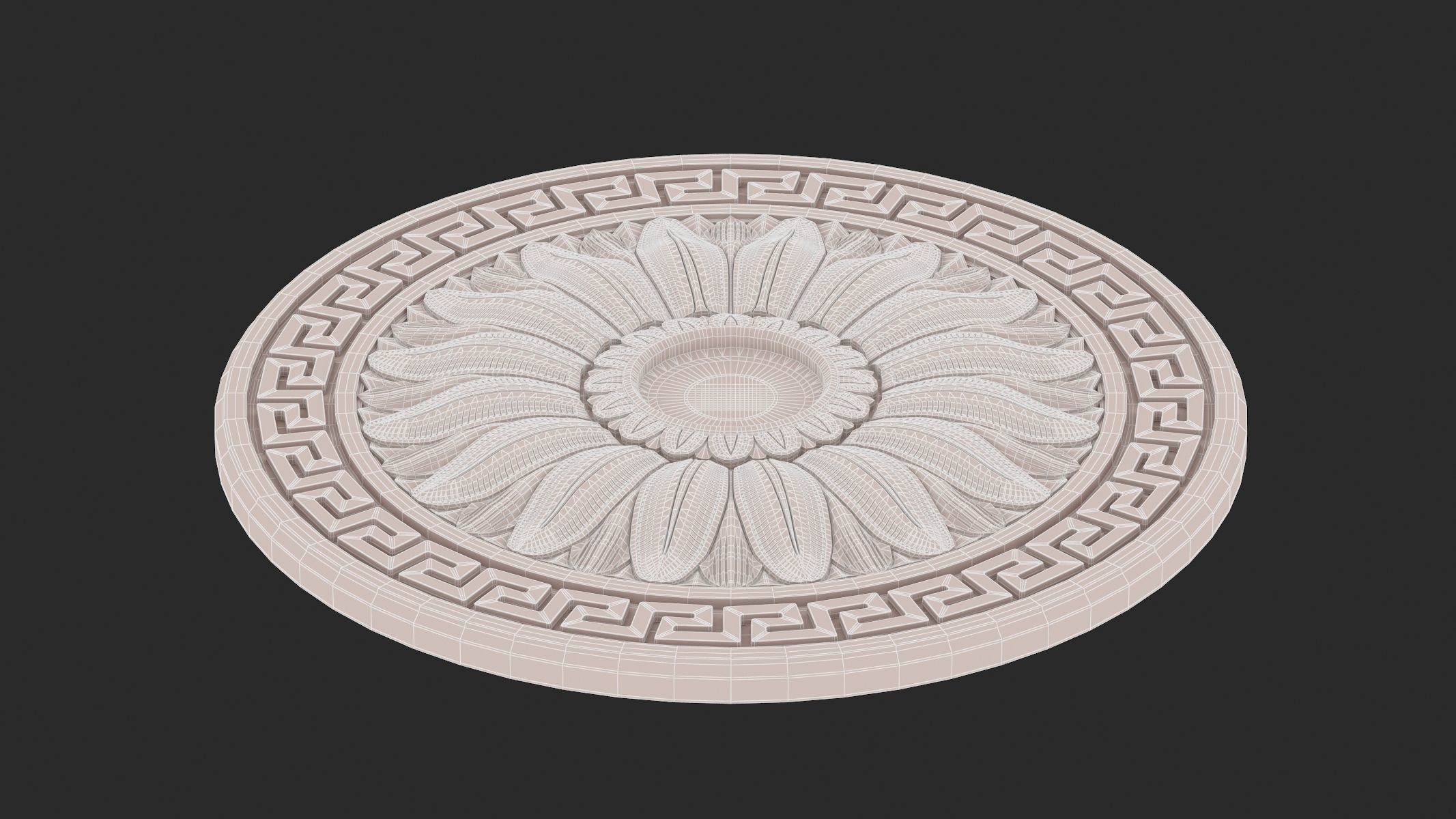 Classic Ceiling Medallion 61 3D model_9