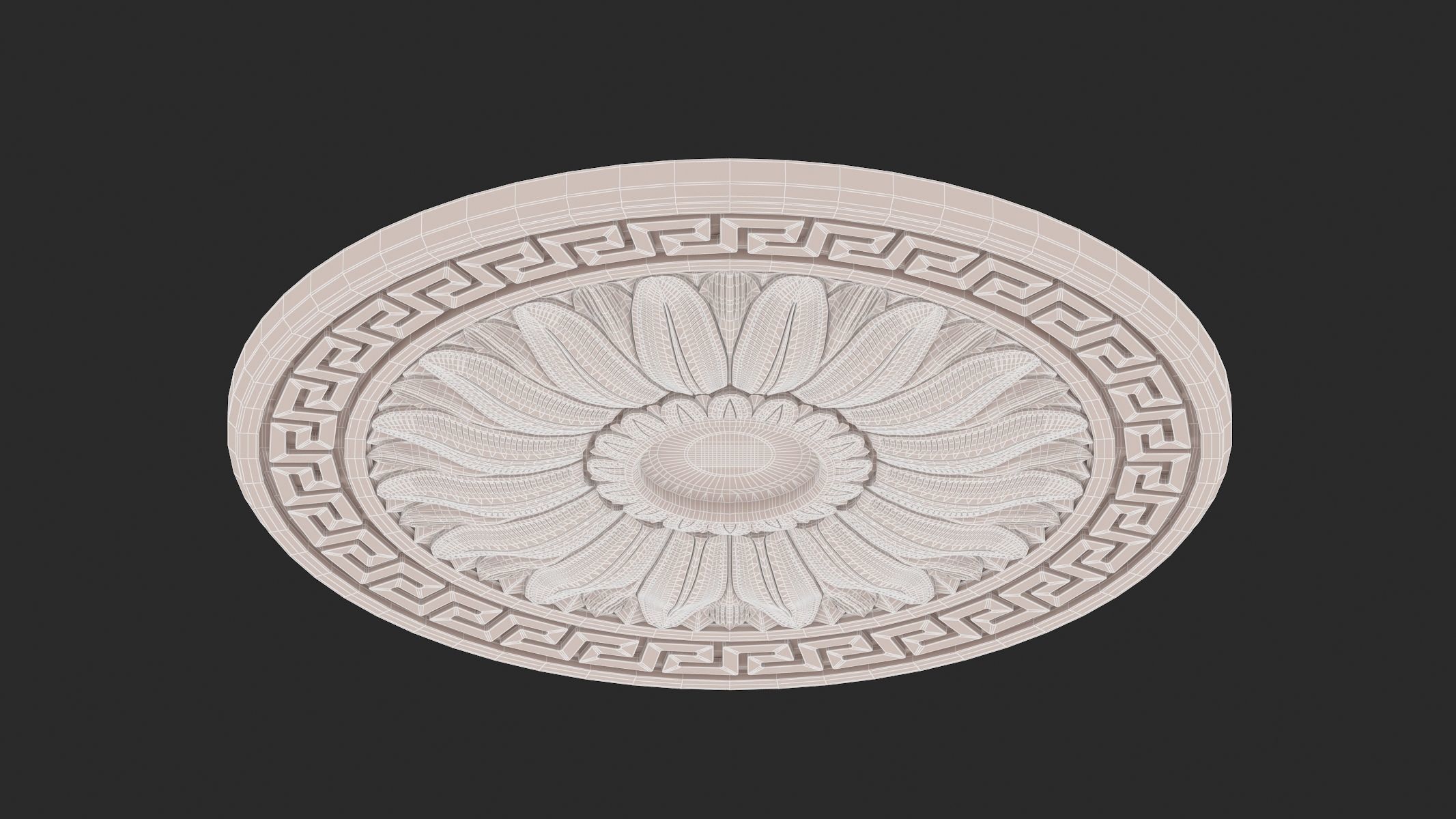 Classic Ceiling Medallion 61 3D model_8