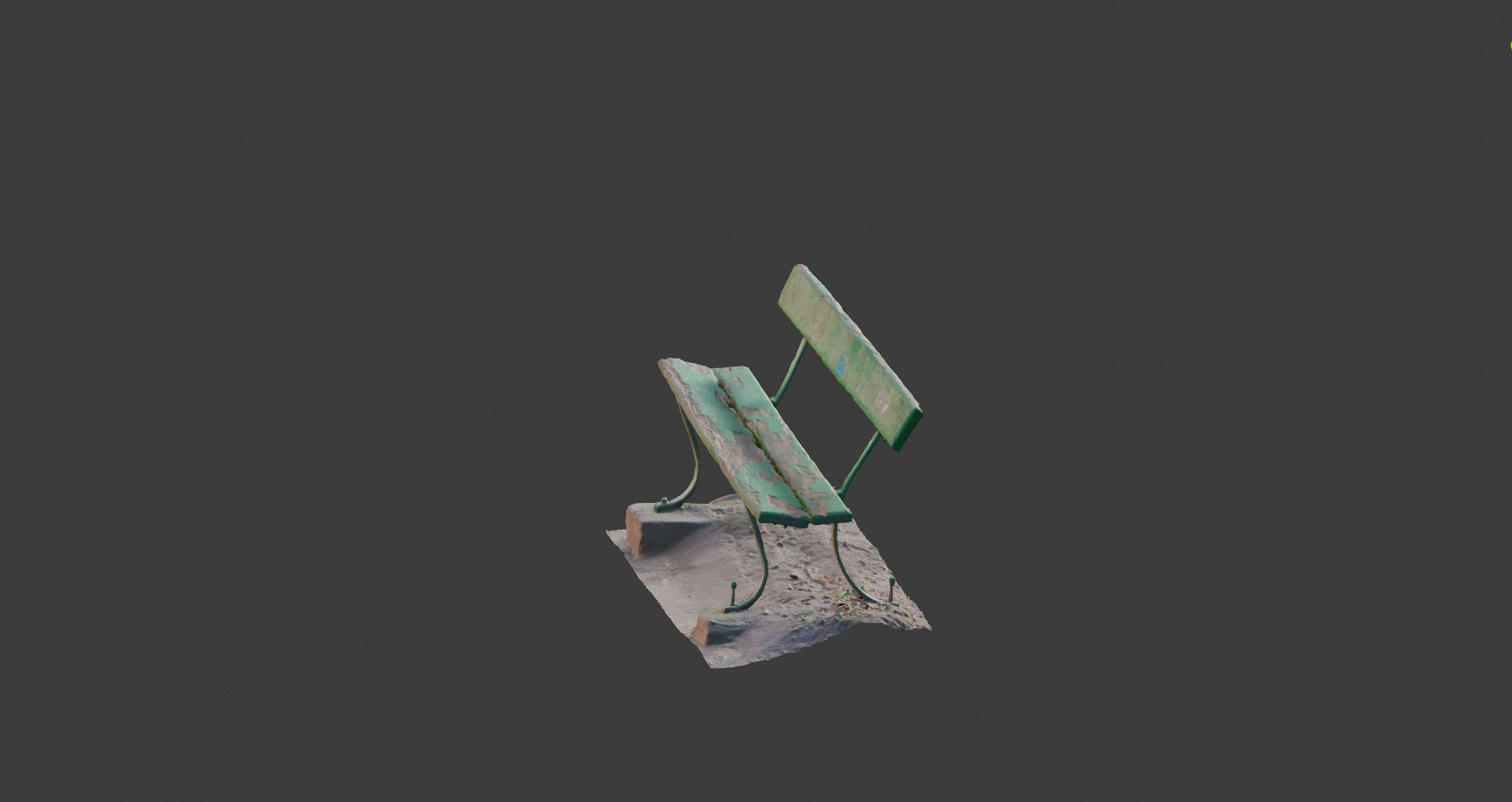 Old bench 3D model Photoscan processed Low-poly 3D model_10