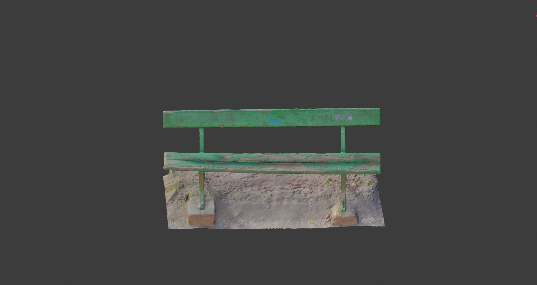 Old bench 3D model Photoscan processed Low-poly 3D model_1