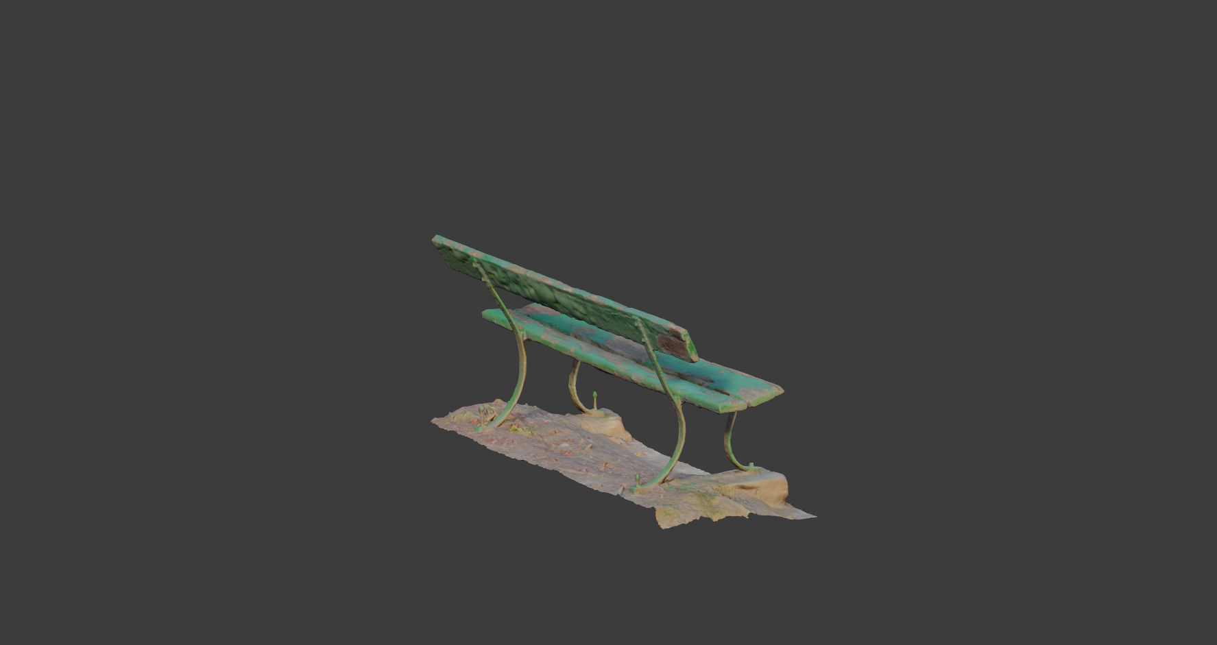 Old bench 3D model Photoscan processed Low-poly 3D model_7