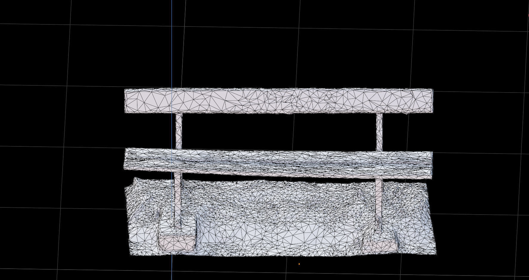 Old bench 3D model Photoscan processed Low-poly 3D model_3