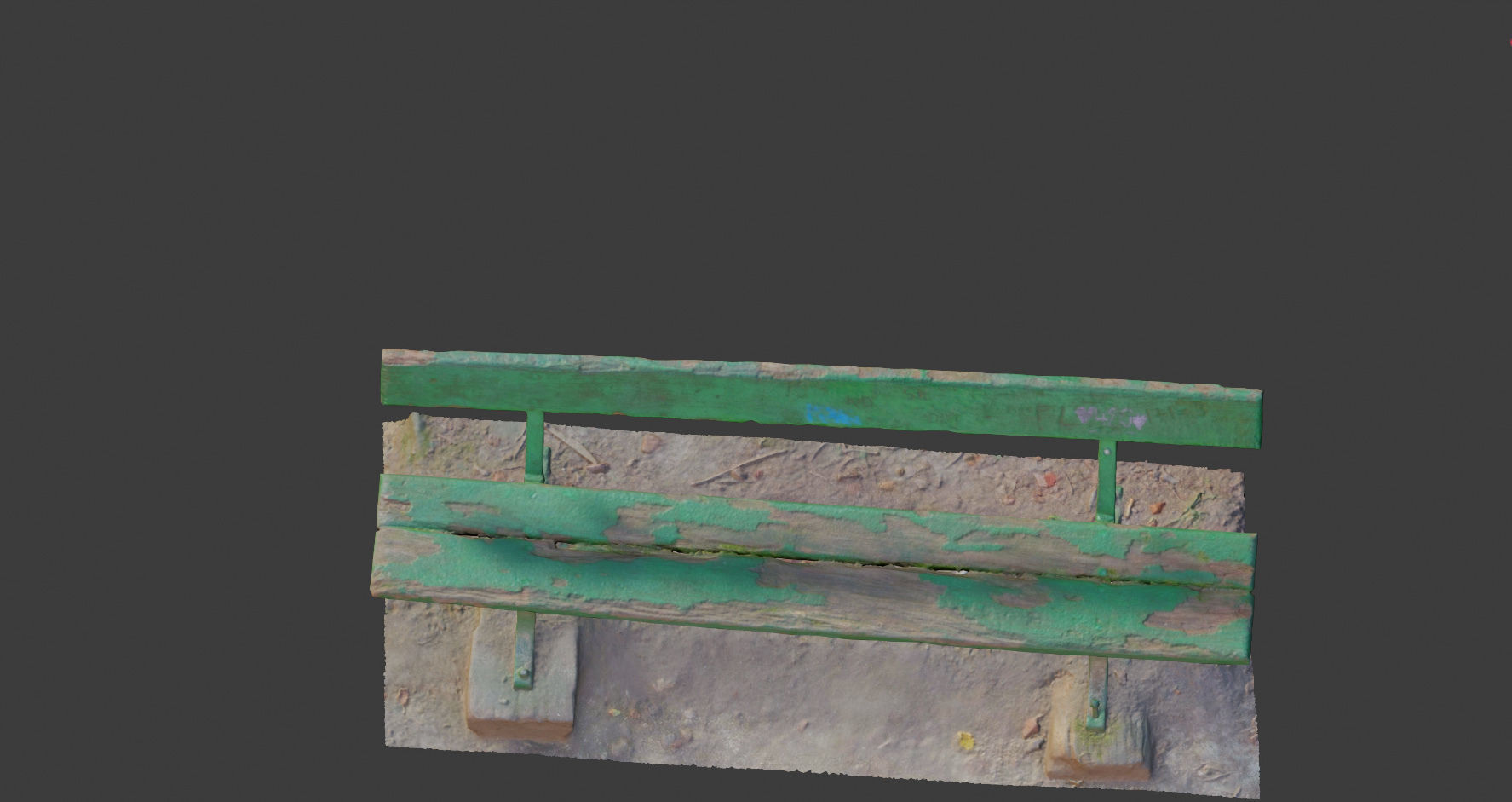 Old bench 3D model Photoscan processed Low-poly 3D model_12