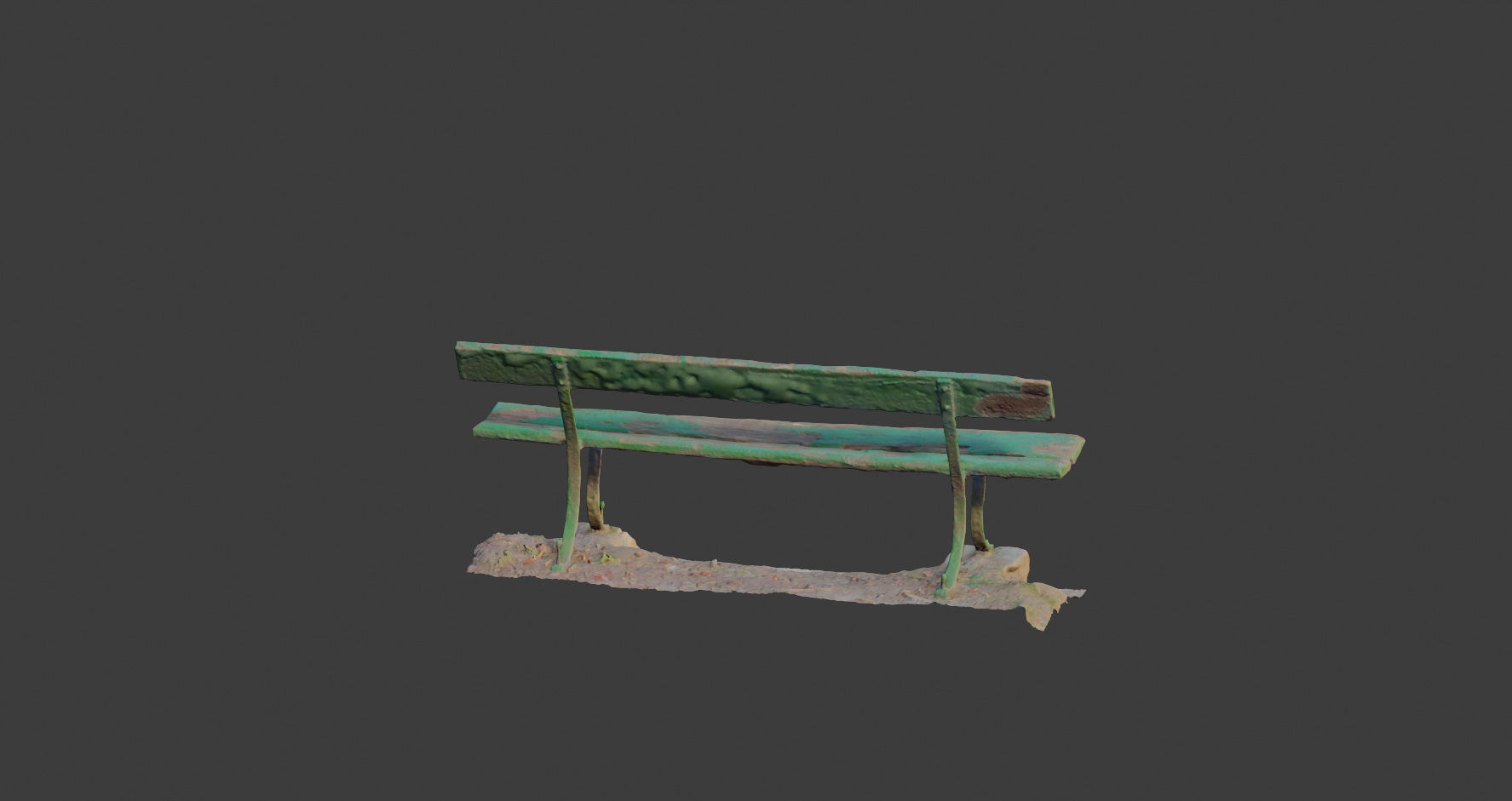 Old bench 3D model Photoscan processed Low-poly 3D model_8