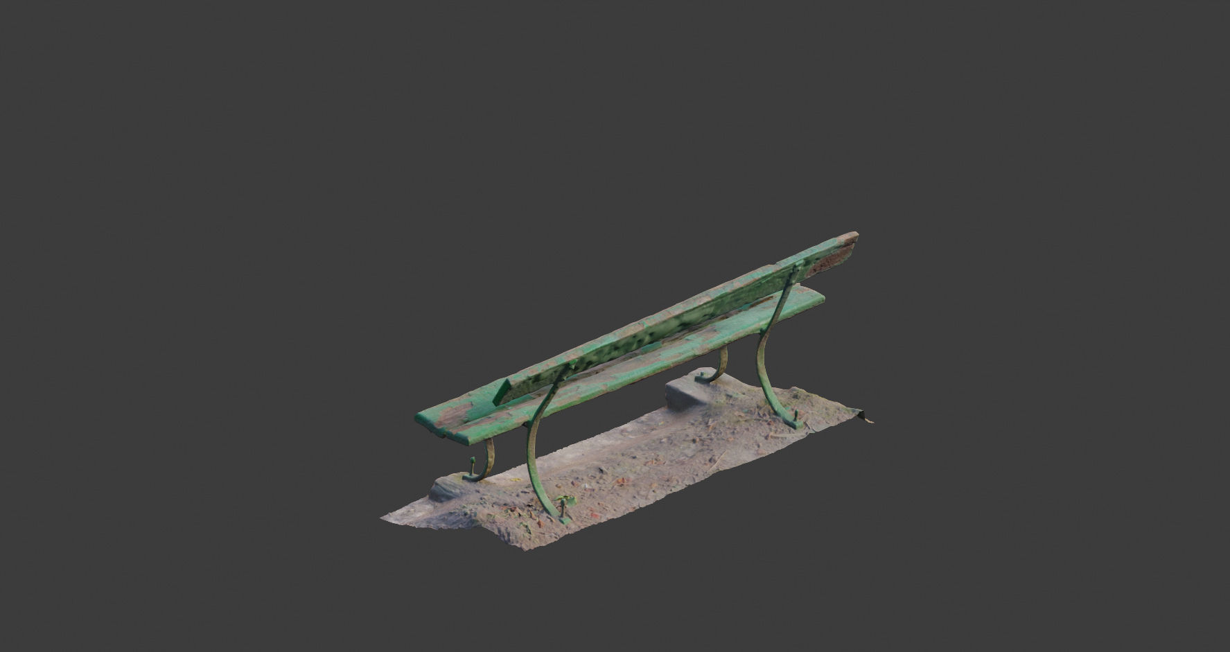 Old bench 3D model Photoscan processed Low-poly 3D model_9