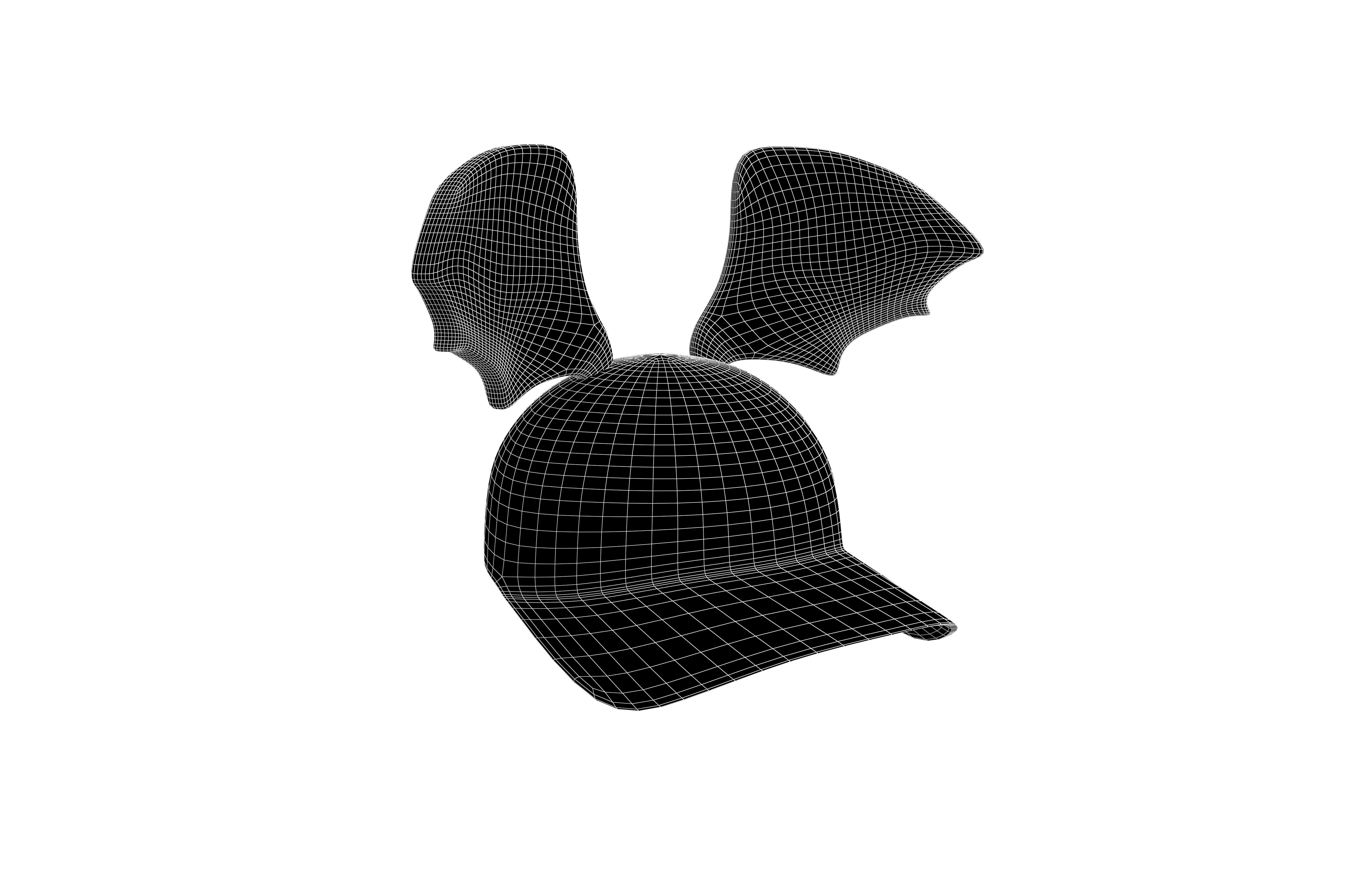 Devil Wing Cap V2 001 Low-poly 3D model_7