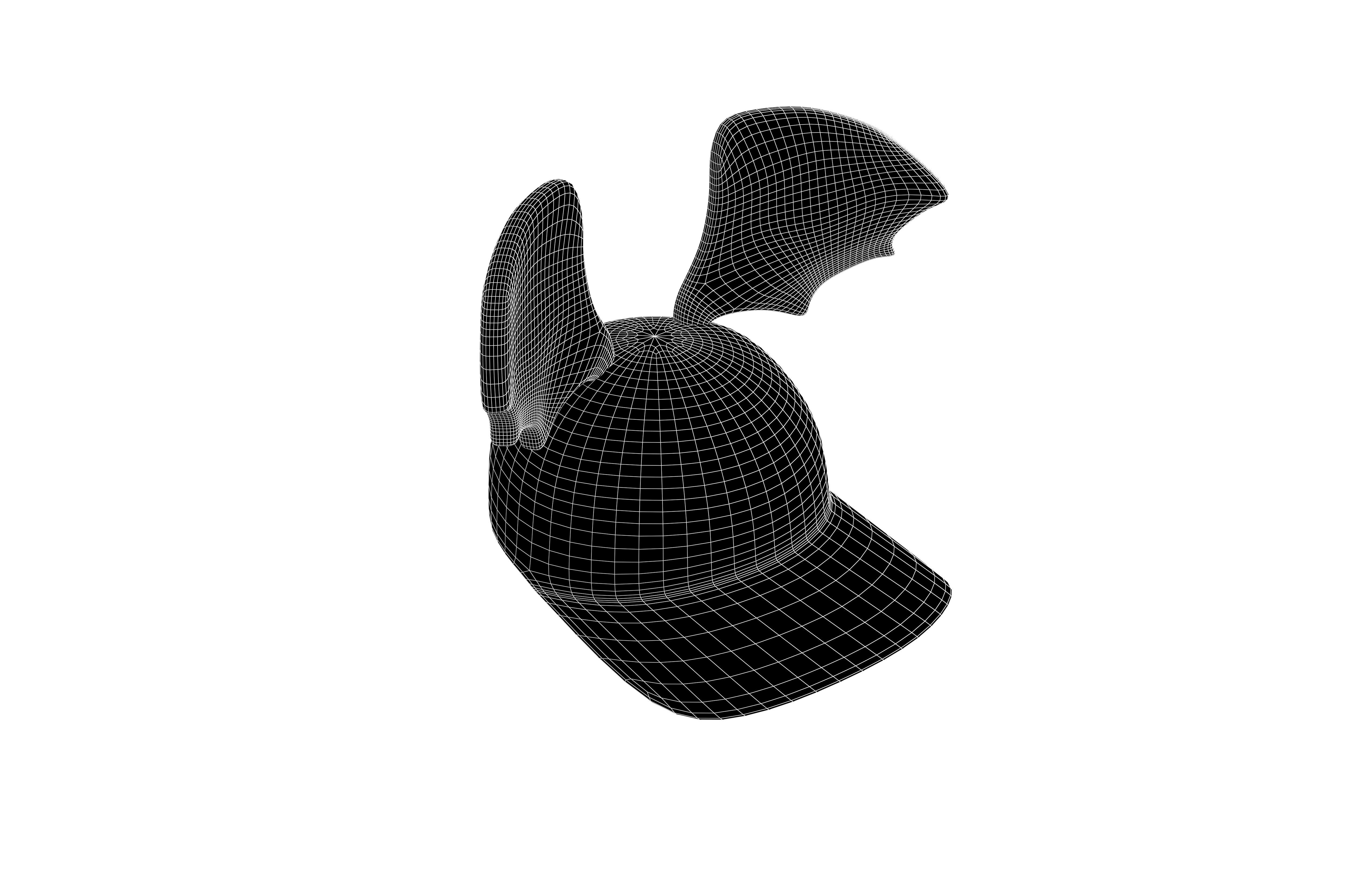 Devil Wing Cap V2 001 Low-poly 3D model_5
