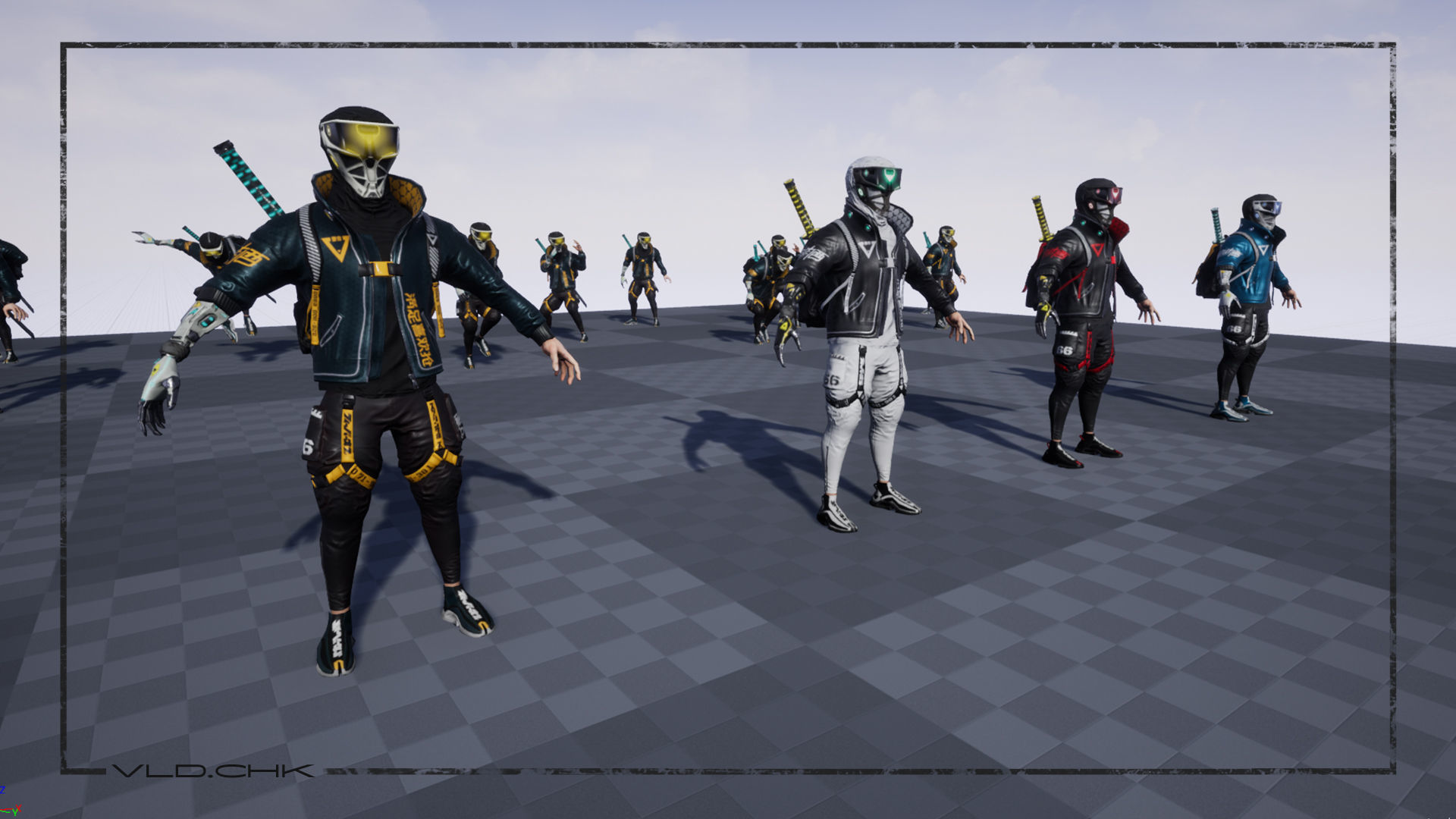 Cyber ninja Low-poly 3D model_15