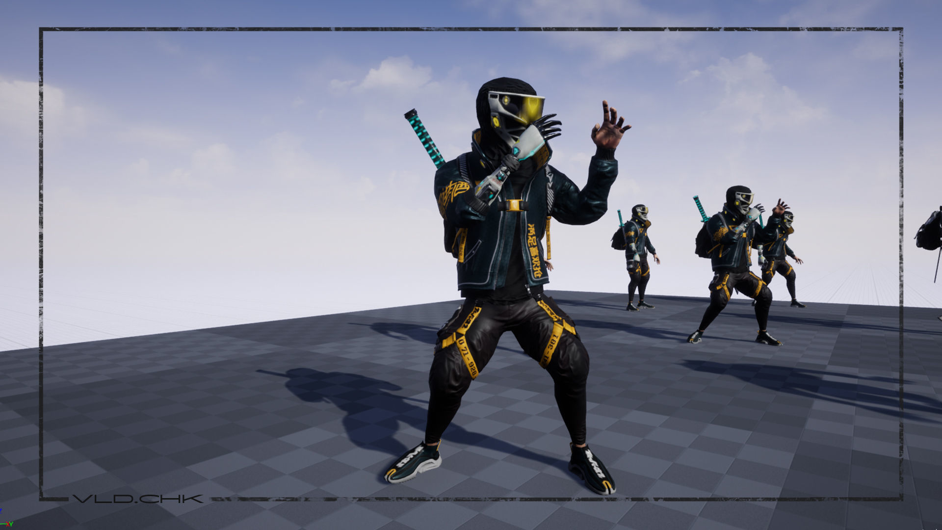 Cyber ninja Low-poly 3D model_17