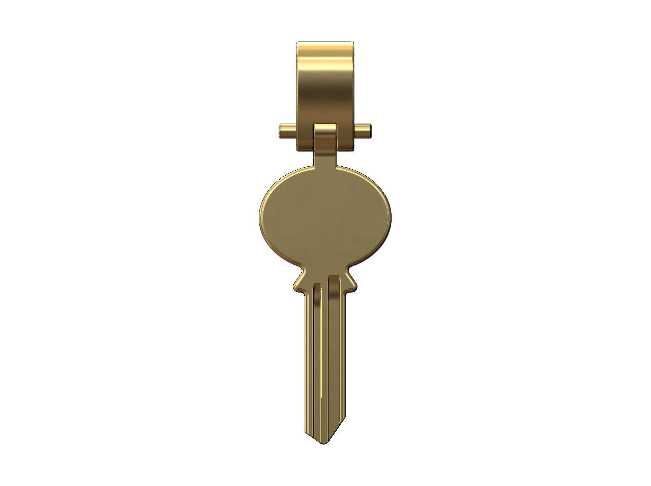 Key pendant with bail 3D print model_1