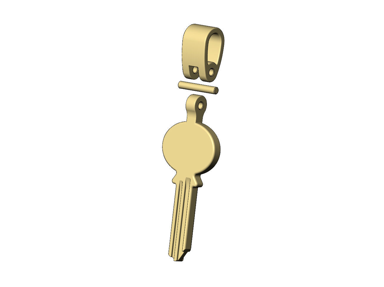 Key pendant with bail 3D print model_4