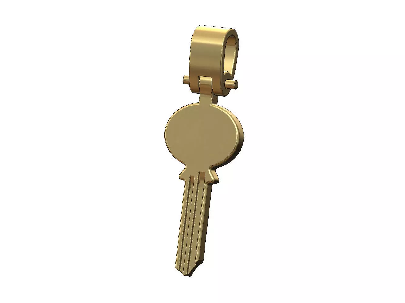 Key pendant with bail 3D print model_0