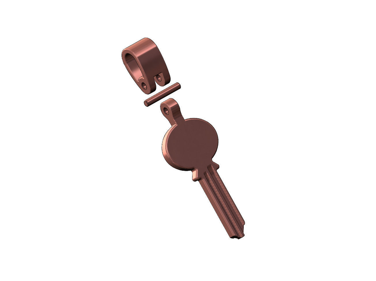 Key pendant with bail 3D print model_8