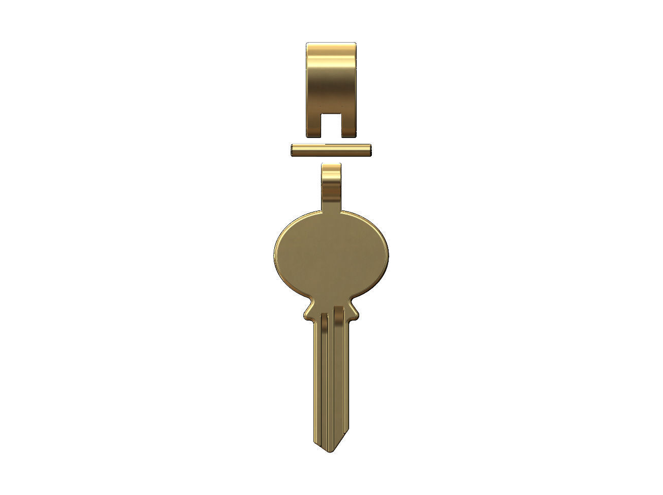 Key pendant with bail 3D print model_2