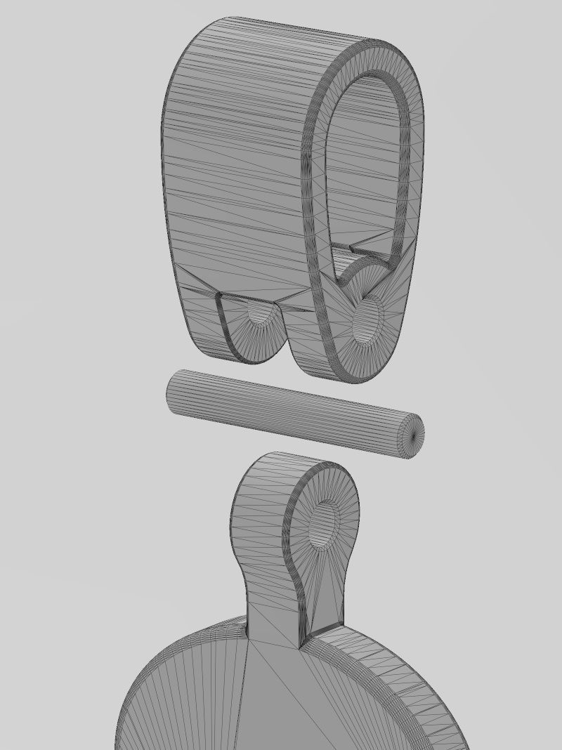 Key pendant with bail 3D print model_15