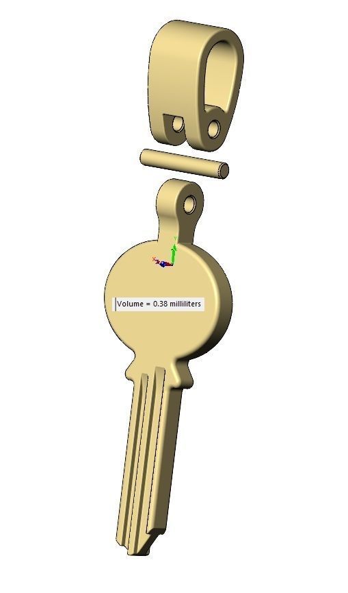 Key pendant with bail 3D print model_13