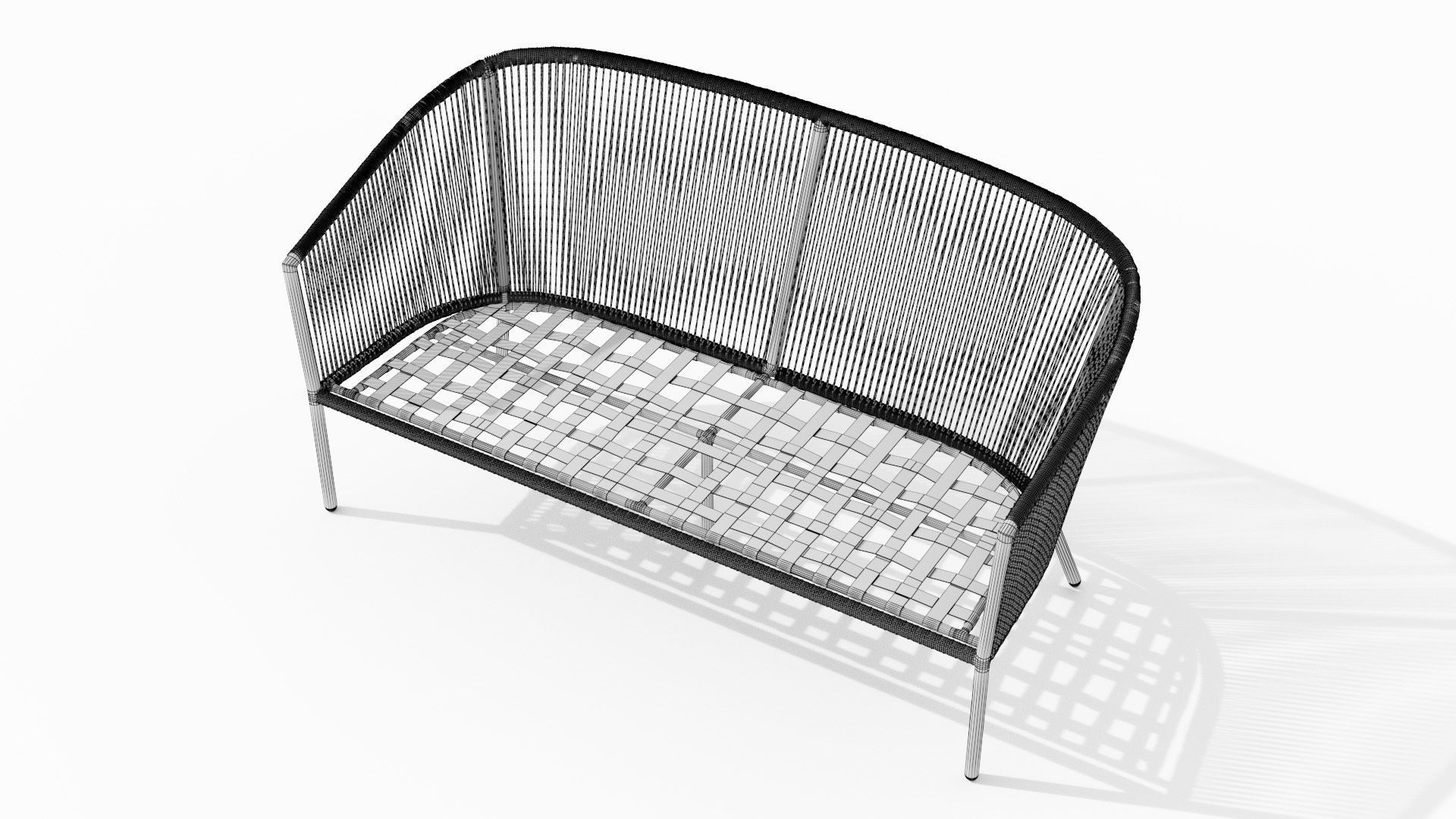 Corda Slate Gray Sofa Low-poly 3D model_11