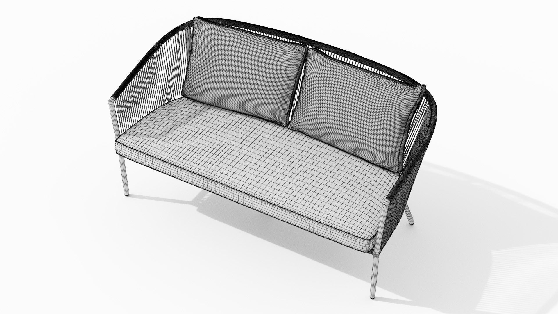Corda Slate Gray Sofa Low-poly 3D model_17